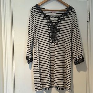 Calypso St.Barth’s large black/white tunic